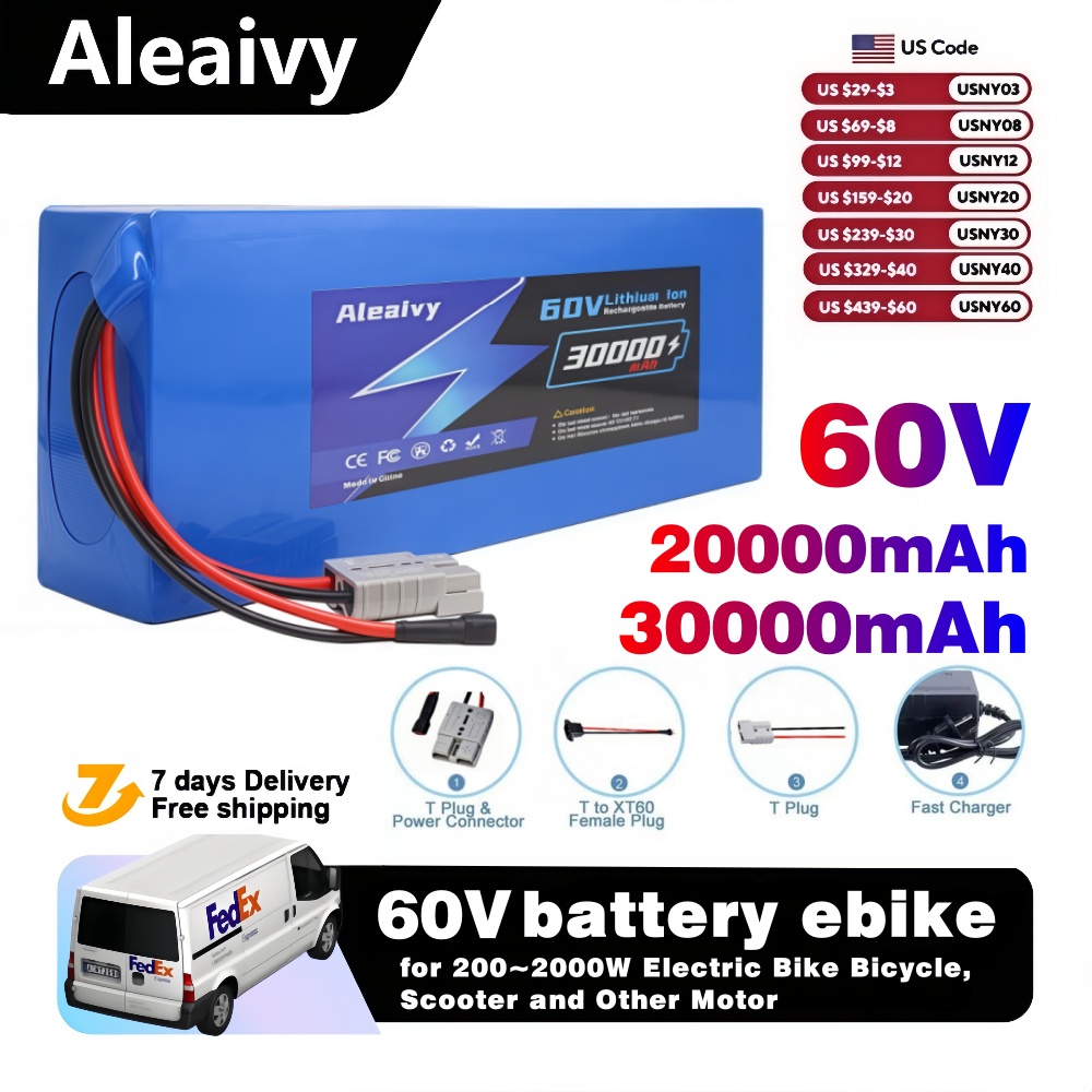 Ship from US 60V 20Ah 30Ah Ele - 60V 30Ah 21700 Battery Pack recension och pris