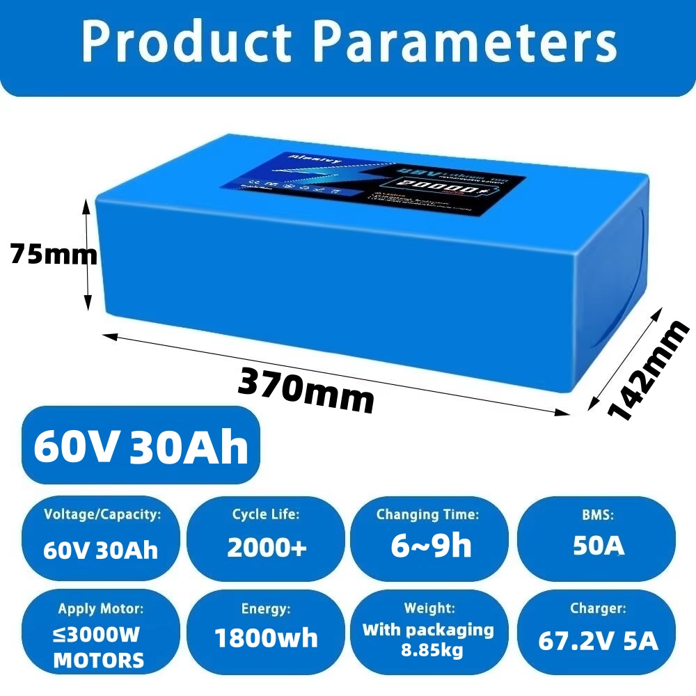 Ship from US 60V 20Ah 30Ah Ele - 60V 30Ah 21700 Battery Pack recension och pris